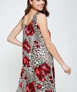 Jostar Women's Stretchy Missy Tank Dress Print Plus, 703BN-TXP-W307 Plus Size