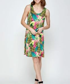 Jostar Women's Stretchy Missy Tank Dress Print Plus, 703BN-TXP-W311