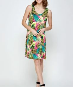 Jostar Women's Stretchy Missy Tank Dress Print- 703BN-TRP1-W311