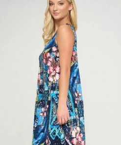 Jostar Stretchy Missy Tank Dress Print Plus, 703BN-TXP-W316 Dresses