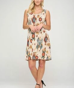 Jostar Stretchy Missy Tank Dress Print Plus - 703BN-TRP1-W317