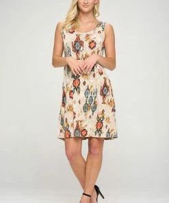 Jostar Online Stretchy Missy Tank Dress Print Plus, 703BN-TXP-W317