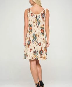 Jostar Stretchy Missy Tank Dress Print Plus - 703BN-TRP1-W317