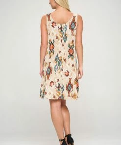 Jostar Online Stretchy Missy Tank Dress Print Plus, 703BN-TXP-W317