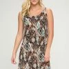 Jostar Online Jostar Women's Stretchy Missy Tank Dress Print Plus-703BN-TRP1-W318