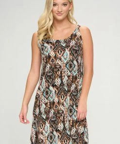 Jostar Online Jostar Women's Stretchy Missy Tank Dress Print Plus-703BN-TRP1-W318