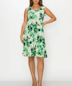 Jostar Stretchy Missy Tank Dress Print Plus, 703BN-TXP-W319