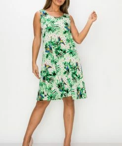 Jostar Women's Stretchy Missy Tank Dress Print Plus - 703BN-TRP1-W319