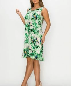 Jostar Women's Stretchy Missy Tank Dress Print Plus - 703BN-TRP1-W319