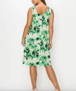 Jostar Stretchy Missy Tank Dress Print Plus, 703BN-TXP-W319