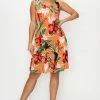 Short Length Jostar Women's Stretchy Missy Tank Dress Print Plus - 703BN-TRP1-W320