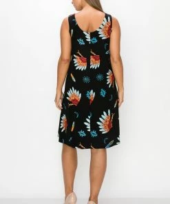 Jostar Women's Stretchy Missy Tank Dress Print Plus - 703BN-TRP1-W321 Dresses