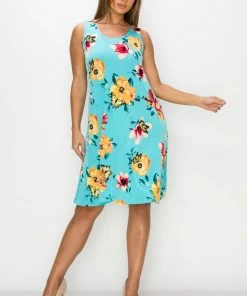 Jostar Women's Stretchy Missy Tank Dress Print Plus - 703BN-TXP1-W322 Plus Size