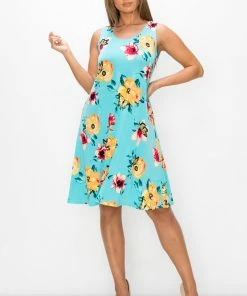 Jostar Women's Stretchy Missy Tank Dress Print Plus - 703BN-TRP1-W322 Dresses