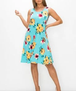 Jostar Women's Stretchy Missy Tank Dress Print Plus - 703BN-TXP1-W322 Plus Size