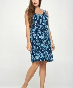 Jostar Plus Size Women's Stretchy Missy Tank Dress Print Plus- 703BN-TXP-W323