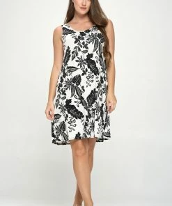 Jostar Women's Stretchy Missy Tank Dress Print-703BN-TRP1-W324 Short Length