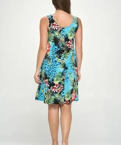 Jostar Women's Stretchy Missy Tank Dress Print-703BN-TRP1-W326 Dresses
