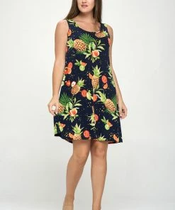 Jostar Women's Stretchy Missy Tank Dress Print Plus- 703BN-TXP-W327