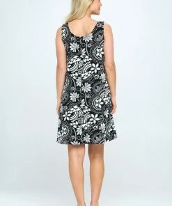 Jostar Stretchy Missy Tank Dress Print Plus - 703BN-TRP1-W328 Dresses