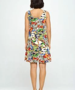 Jostar Stretchy Missy Tank Dress Print- 703BN-TRP1-W329