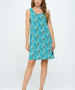 Jostar Stretchy Missy Tank Dress Print- 703BN-TRP1-W363