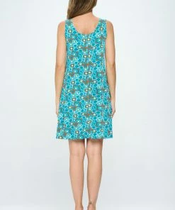 Jostar Stretchy Missy Tank Dress Print- 703BN-TRP1-W363
