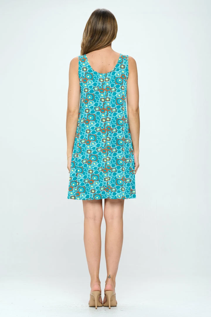 Jostar Stretchy Missy Tank Dress Print- 703BN-TRP1-W363
