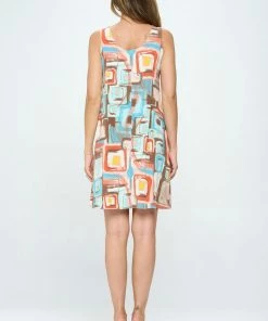 Jostar Online Stretchy Missy Tank Dress Print- 703BN-TRP1-W364 Dresses