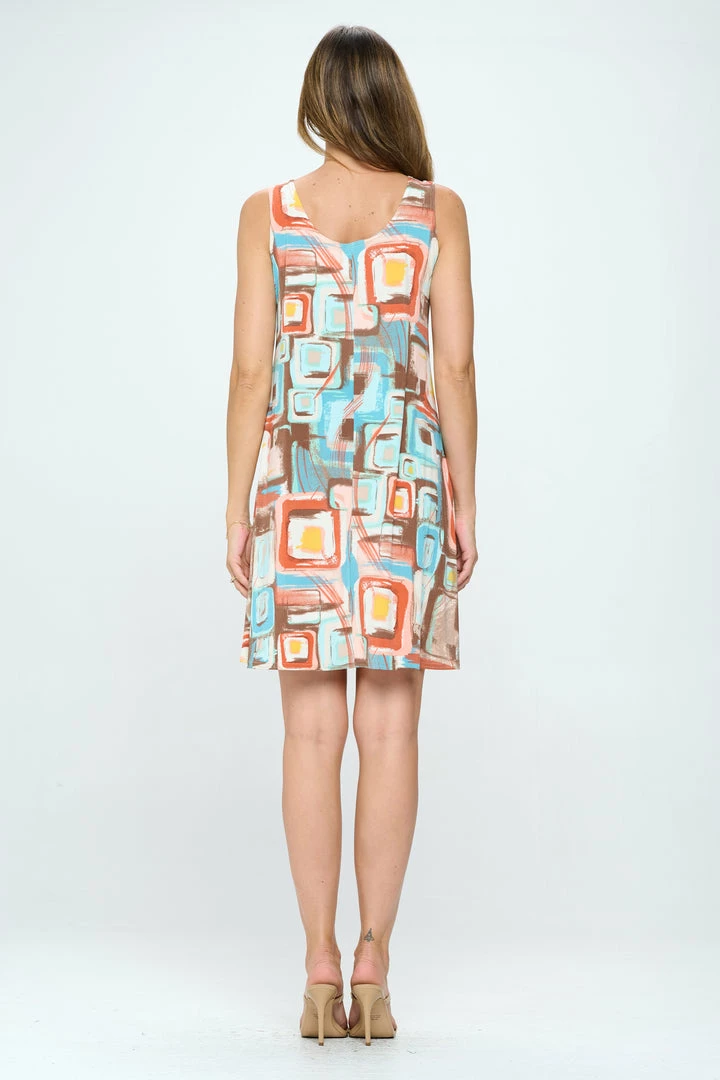 Jostar Online Stretchy Missy Tank Dress Print- 703BN-TRP1-W364 Dresses