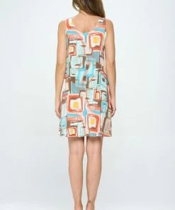 Jostar Women's Stretchy Missy Tank Dress Print Plus - 703BN-TXP1-W364 Plus Size