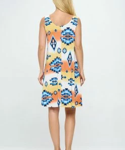 Jostar Dresses Stretchy Missy Tank Dress Print- 703BN-TRP1-W371