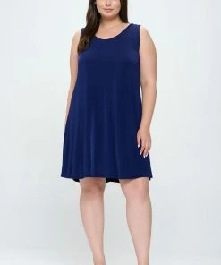 Jostar Women's Stretchy Tank Missy Dress Sleeveless Plus, 703BN-TX Plus Size