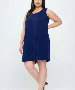Jostar Women's Stretchy Tank Missy Dress Sleeveless Plus, 703BN-TX Plus Size