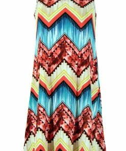 Jostar Women's Stretchy Missy Tank Dress Print Plus, 703BN-TXP1-W035 Plus Size
