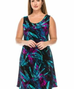 Jostar Women's Stretchy Missy Tank Dress Print Plus, 703BN-TXP-W101