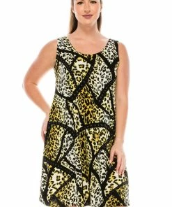 Short Length Jostar Women's Stretchy Missy Tank Dress Print-703BN-TRP1-W115