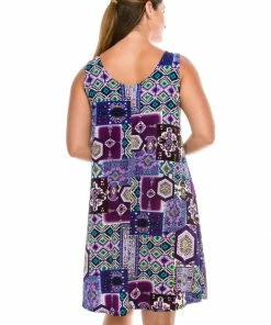 Jostar Women's Stretchy Missy Tank Dress Print Plus, 703BN-TXP-W166