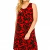 Jostar Women's Stretchy Missy Tank Dress Print Plus, 703BN-TXP-W173 Plus Size
