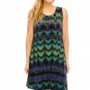 Short Length Jostar Women's Stretchy Missy Tank Dress Print Plus, 703BN-TXP1-W176