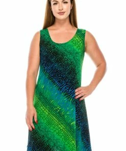 Jostar Women's Stretchy Missy Tank Dress Print Plus, 703BN-TXP-W182 Plus Size