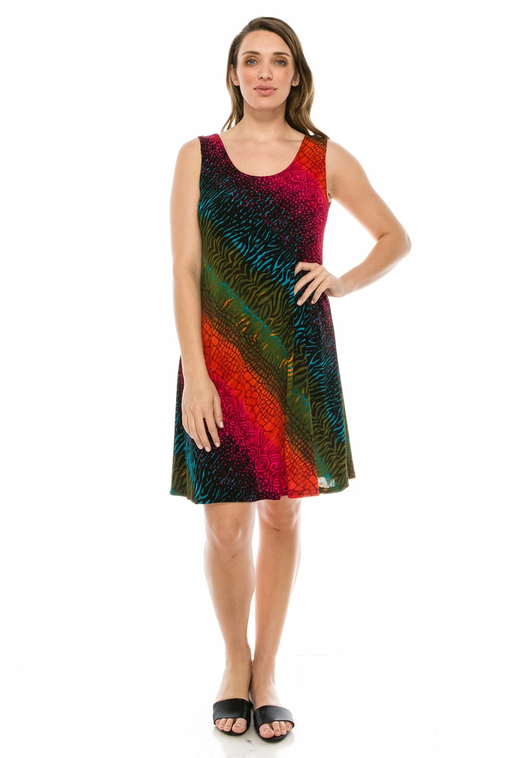 Jostar Women's Stretchy Missy Tank Dress Print-703BN-TRP1-W182