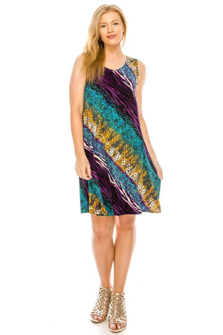 Jostar Women's Stretchy Missy Tank Dress Print-703BN-TRP1-W182