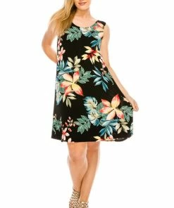 Jostar Women's Stretchy Missy Tank Dress Print Plus - 703BN-TXP1-W189