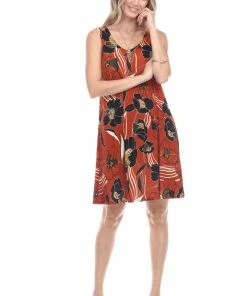 Short Length Jostar Women's Stretchy Missy Tank Dress Print-703BN-TRP1-W239