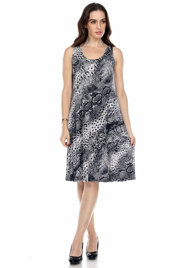 Jostar Women's Stretchy Missy Tank Dress Print-703BN-TRP1-W248 Short Length