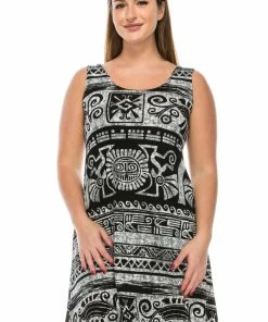 Jostar Women's Stretchy Missy Tank Dress Print Plus, 703BN-TXP-W901 Plus Size