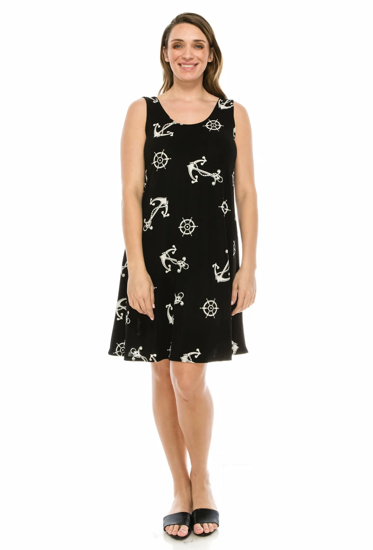 Jostar Women's Stretchy Missy Tank Dress Print, 703BN-TP-W981 Short Length