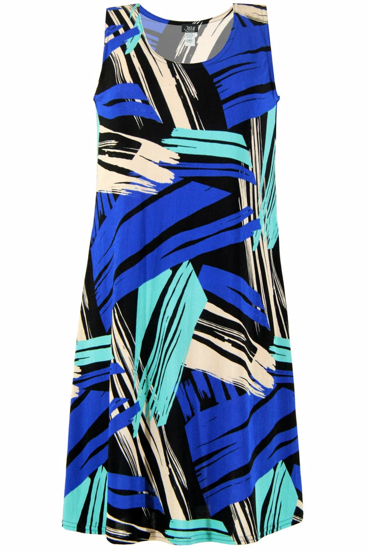 Plus Size Jostar Women's Stretchy Missy Tank Dress Print Plus, 703BN-TXP-W037
