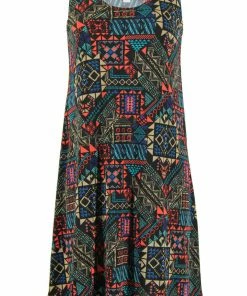 Plus Size Jostar Women's Stretchy Missy Tank Dress Print Plus, 703BN-TXP-W070